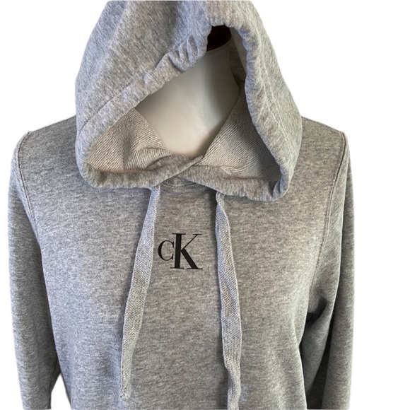 Calvin Klein Grey Monogram Logo Hoodie Dress Size Medium - Picture 7 of 17